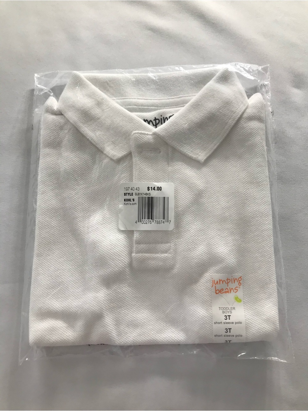 jumping beans White Toddler Boys Short Sleeve Polo